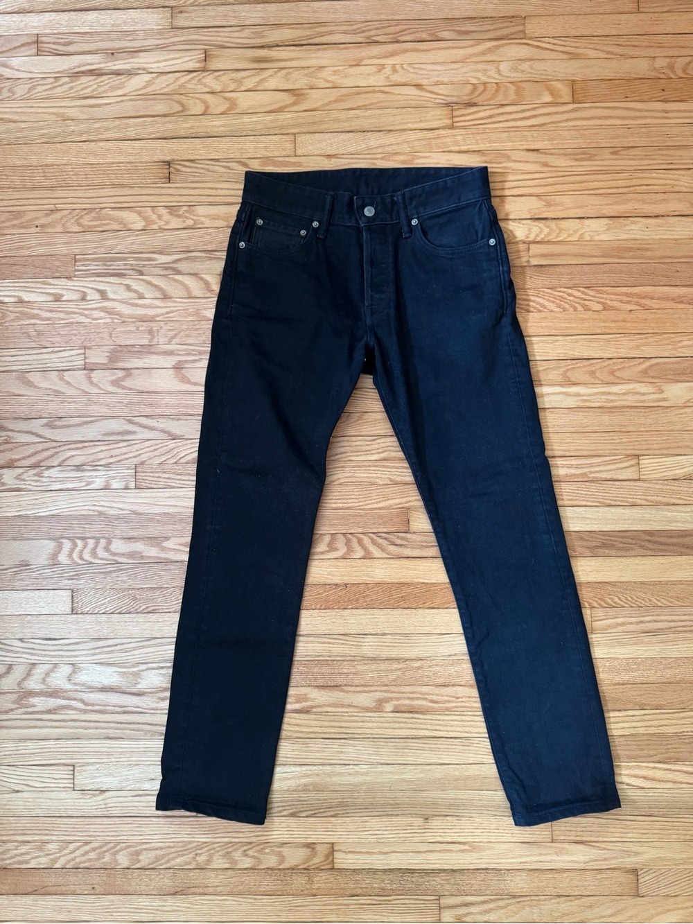Buck Mason Maverick Slim Jeans in Black 14oz Double Dipped Denim - Size 30x32
